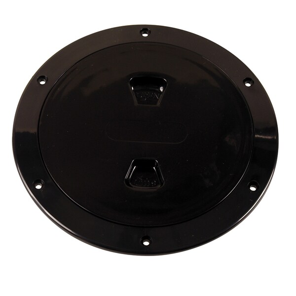 Beckson Marine 6" Smooth Center Screw-Out Deck Plate - Black DP60-B - main